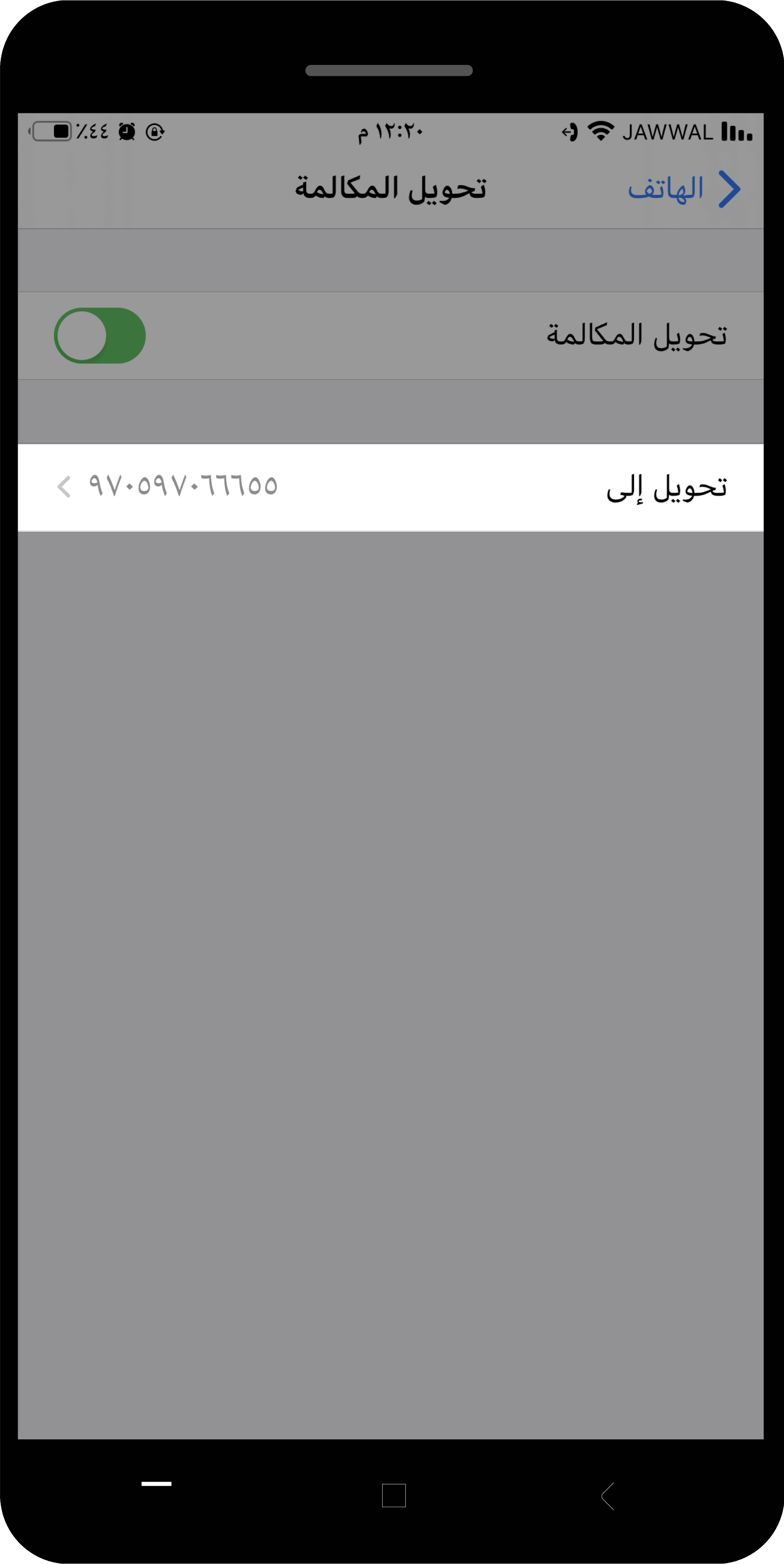 ادخل الرقم ليتم تحويل المكالمات إليه