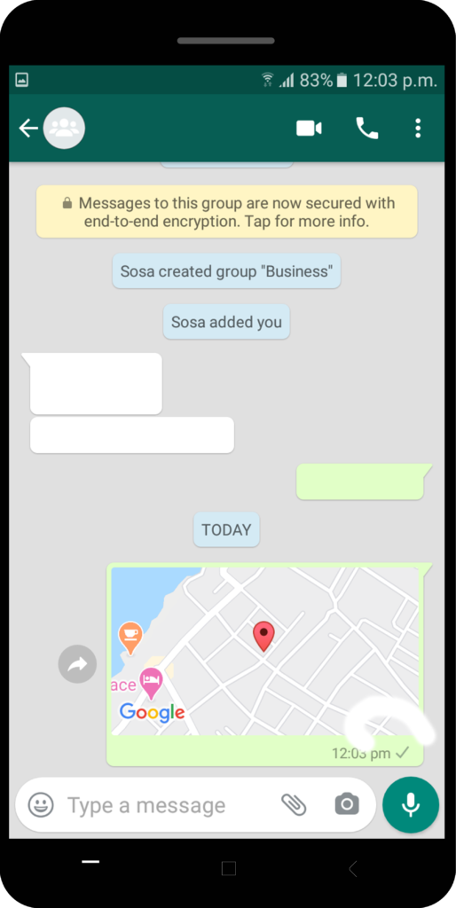Location in WhatsApp