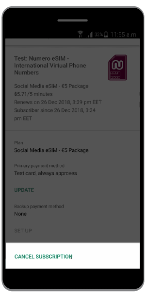 Numero cancel subscription 3