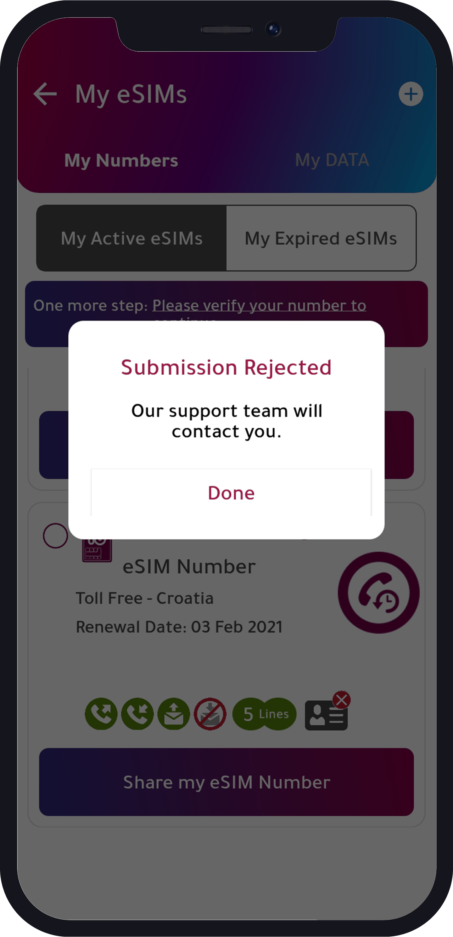 rejected status of documents