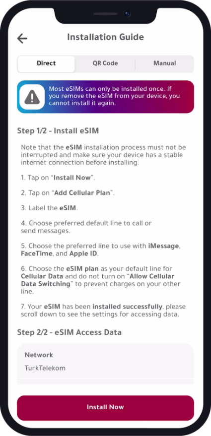 purchase and activate esim