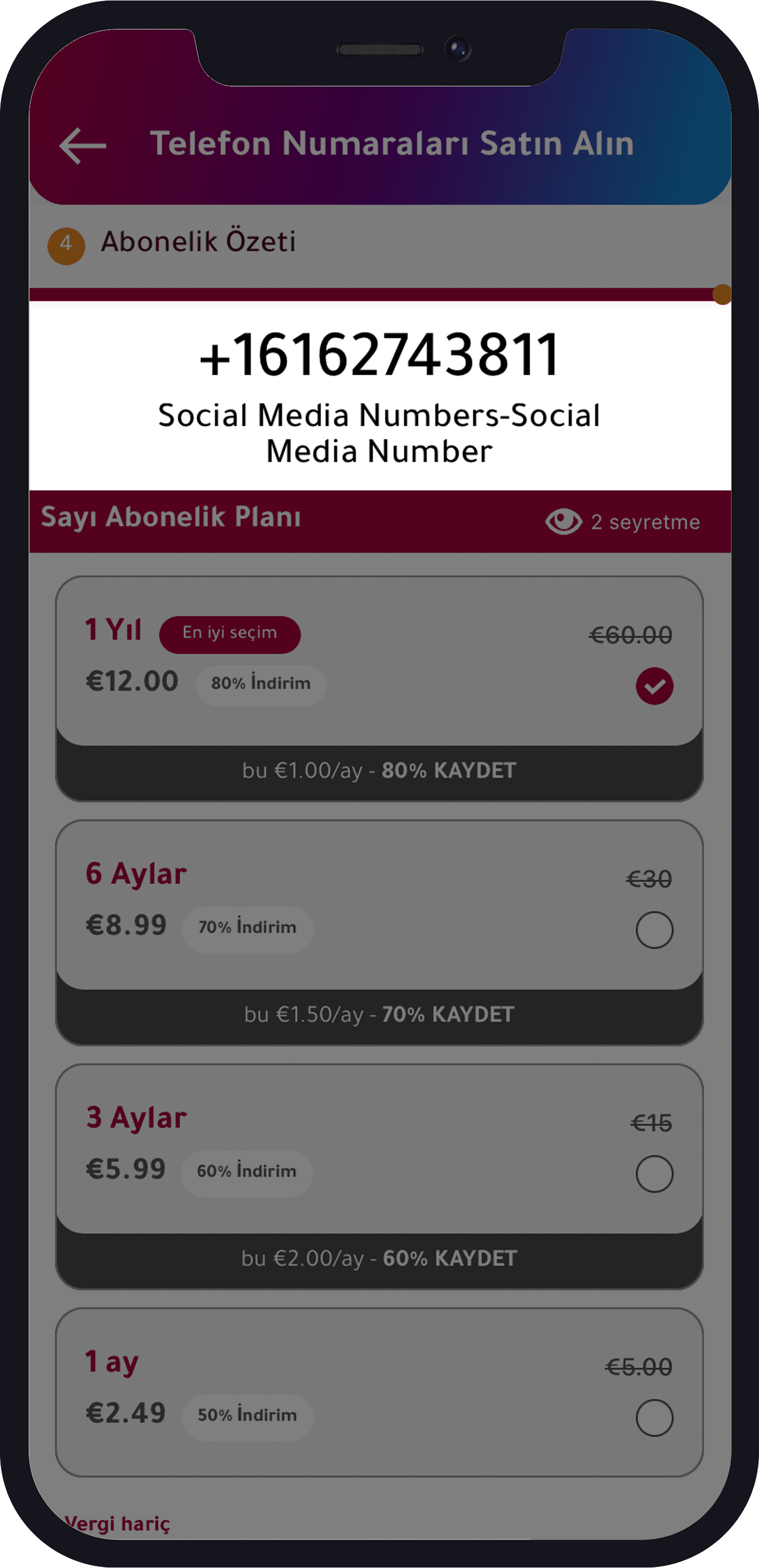 sahte telefon numarası