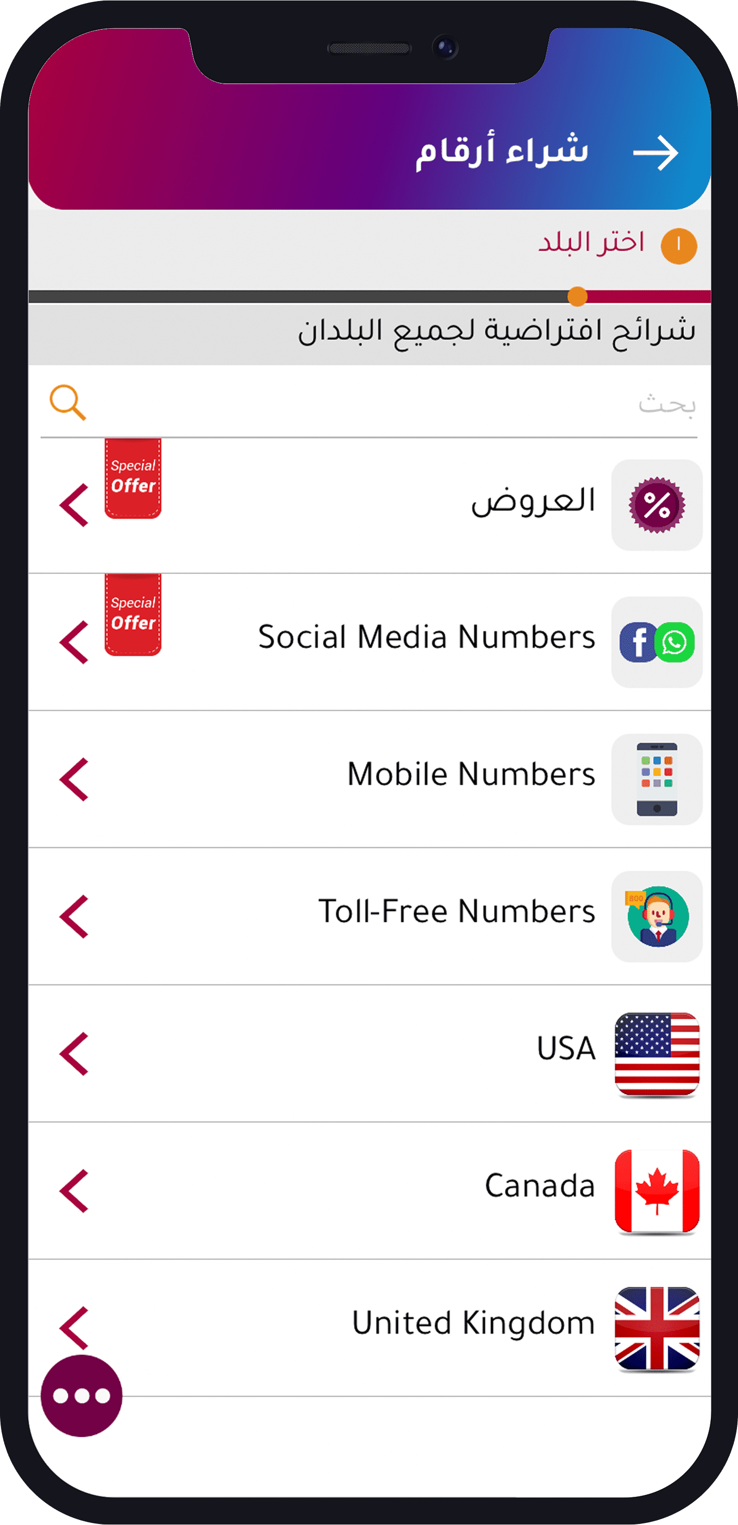 فئات أرقام نوميرو