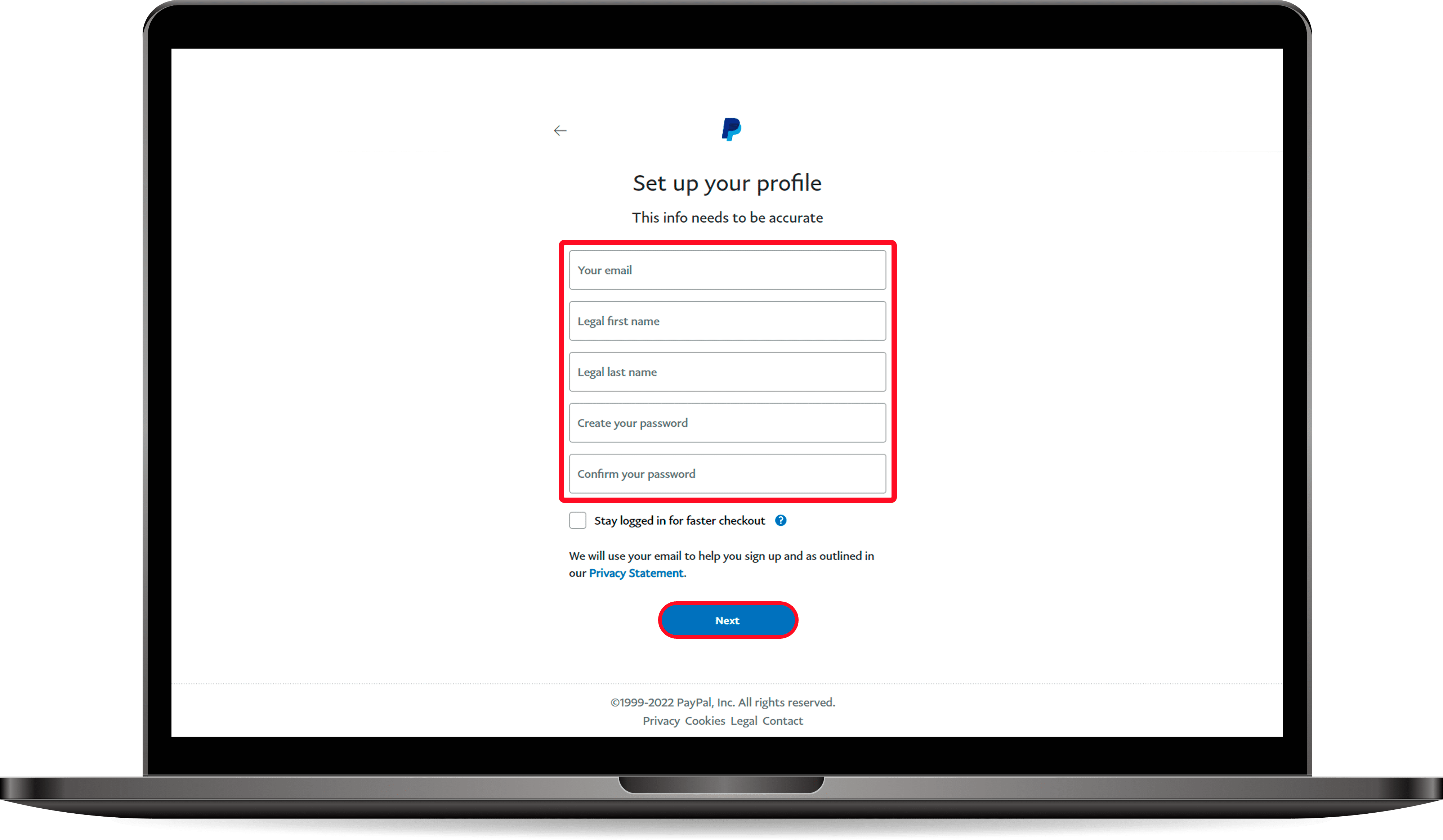 حساب باي بال وهمي