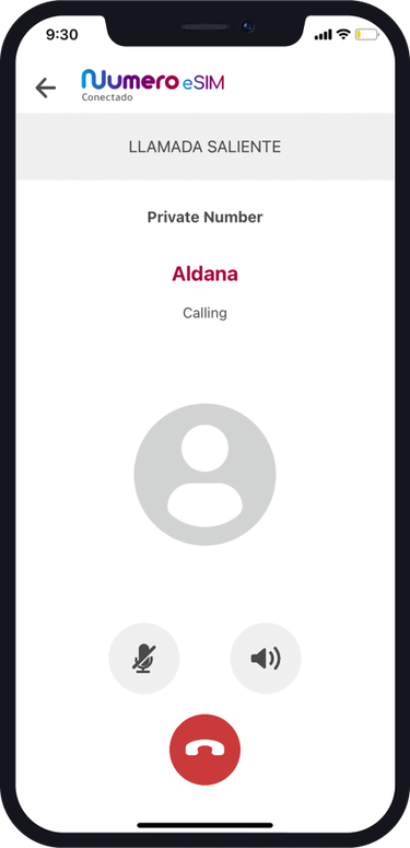 Hacer y recibir llamadas de números privados desconocidos usando Numero Esim
