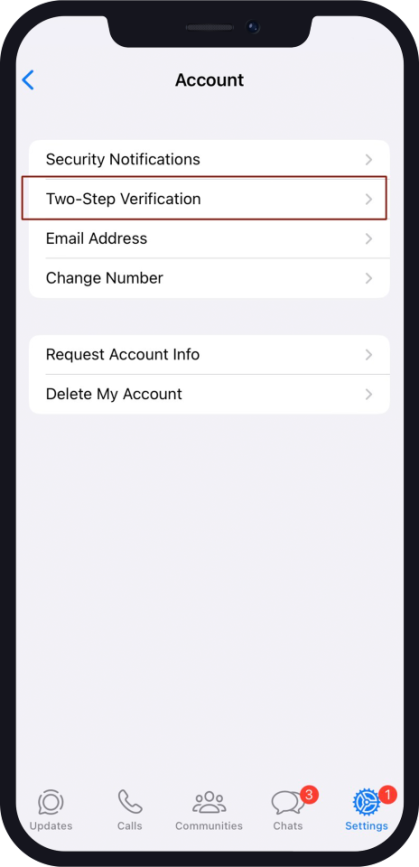 Two steps verification -  iPhone - 1 enable two steps verification on iPhone 1